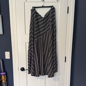Black and White Striped Women's Skirt